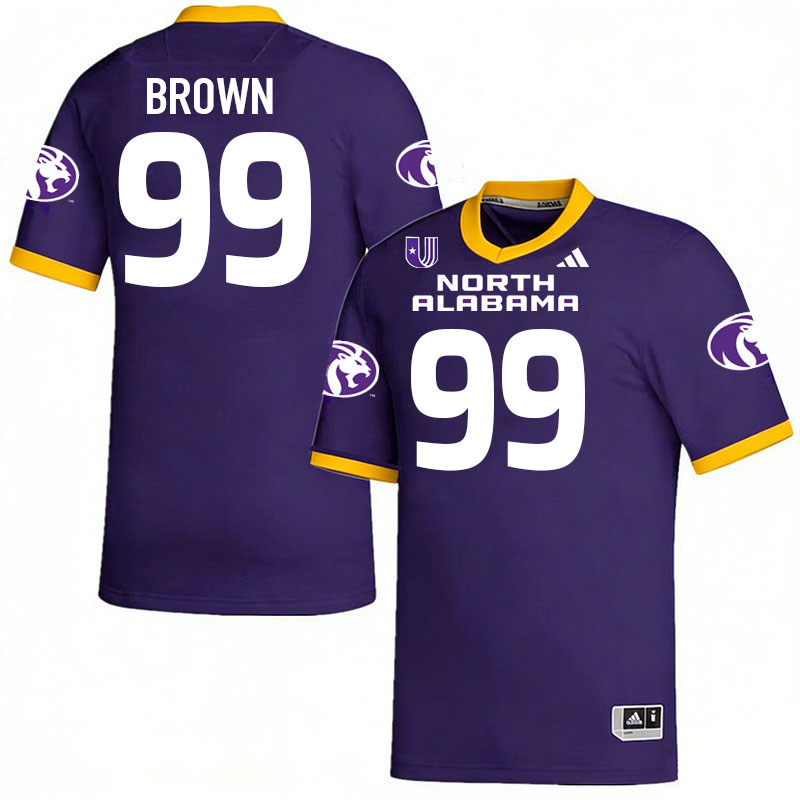North Alabama Lions #99 Kaleb Brown College Football Jerseys,Uniforms Stitched-Purple